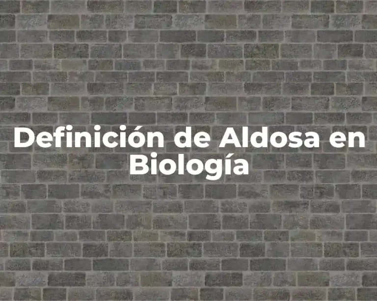Definición de Aldosa en Biología