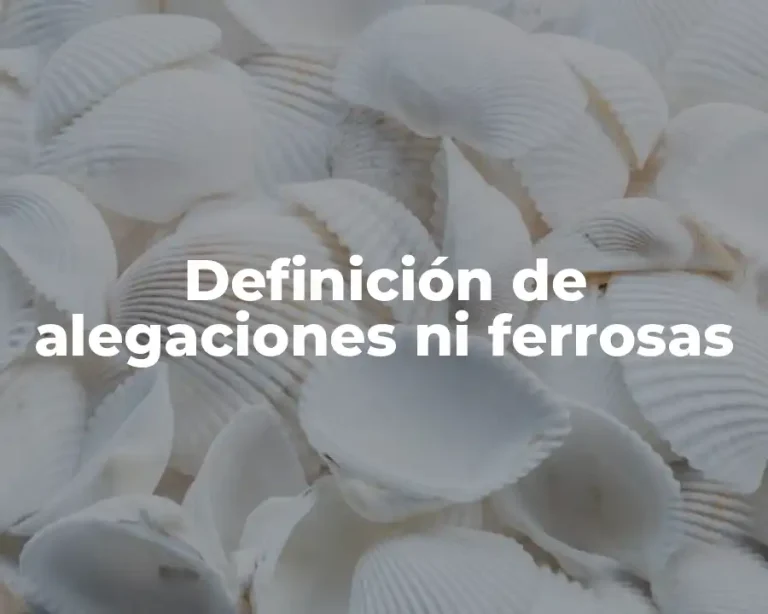 Definición de alegaciones ni ferrosas