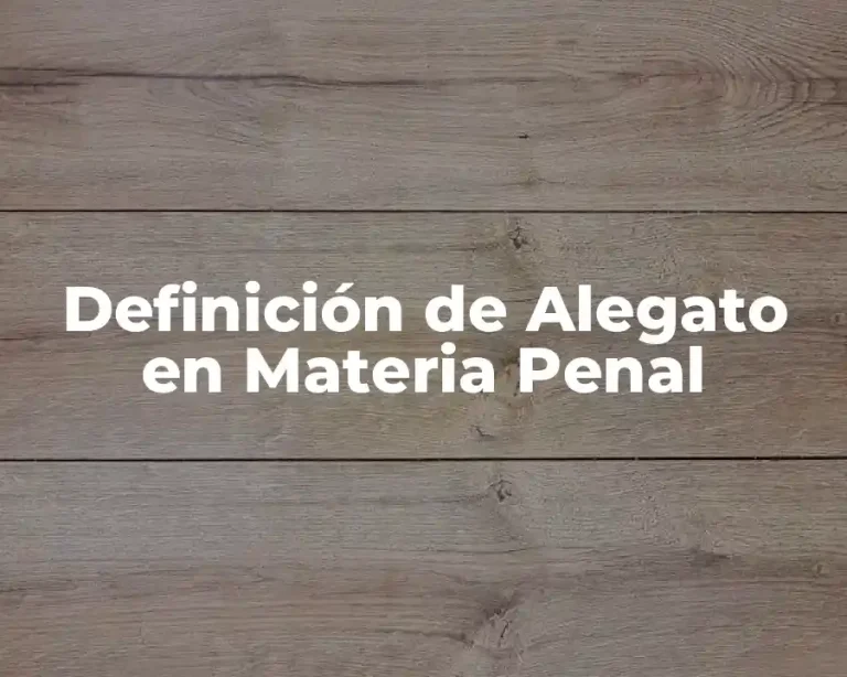 Definición de Alegato en Materia Penal