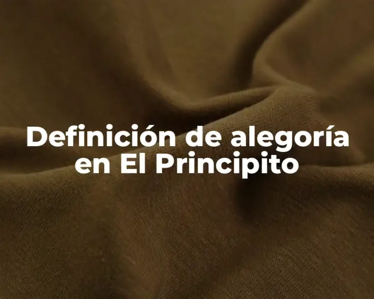 Definición de alegoría en El Principito