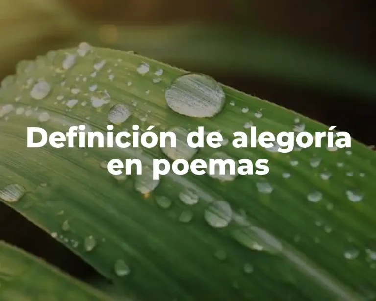 Definición de alegoría en poemas