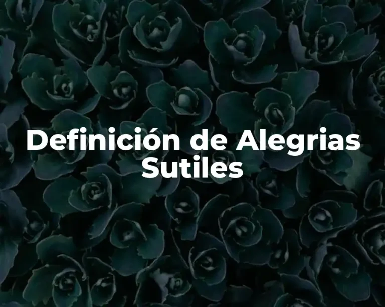 Definición de Alegrias Sutiles