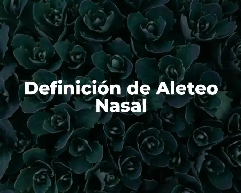 Definición de Aleteo Nasal