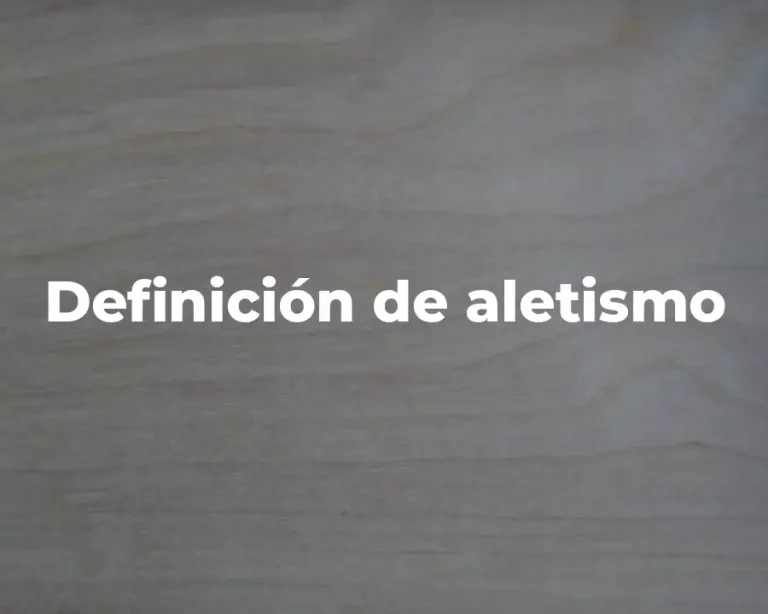 Definición de aletismo