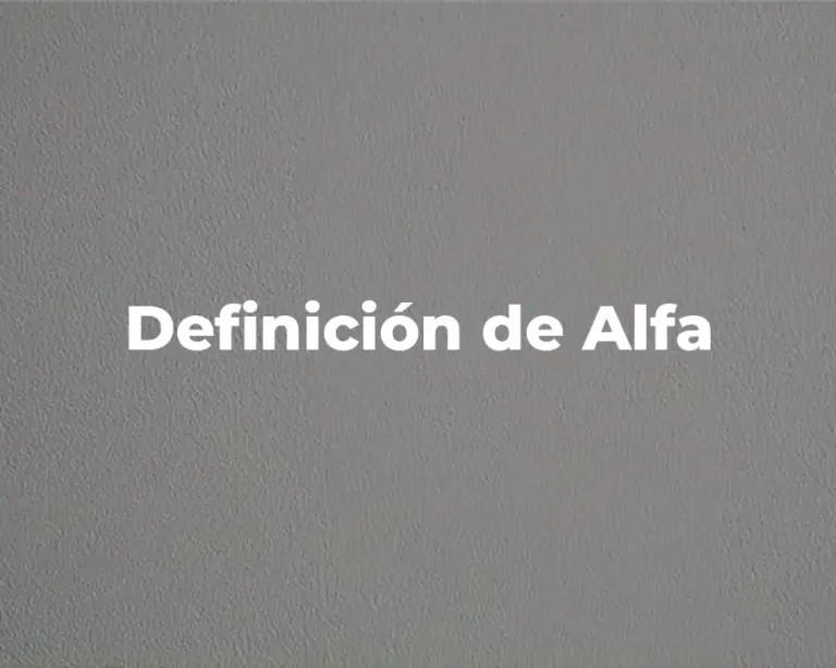 Definición de Alfa