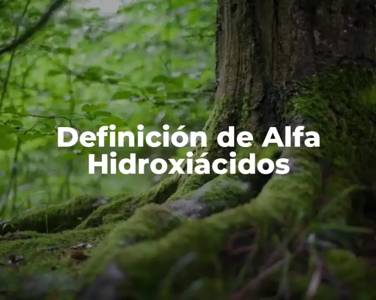 Definición de Alfa Hidroxiácidos