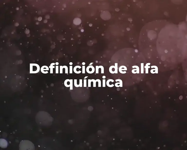 Definición de alfa química