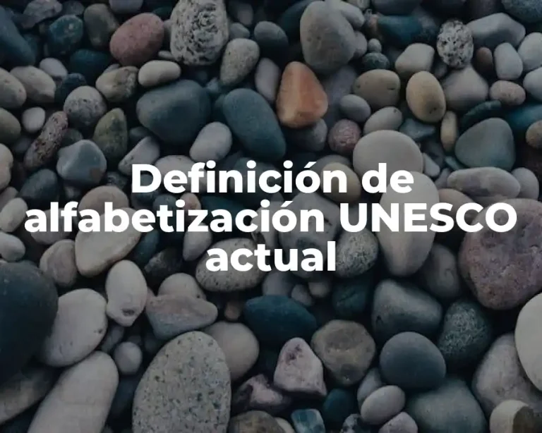 Definición de alfabetización UNESCO actual