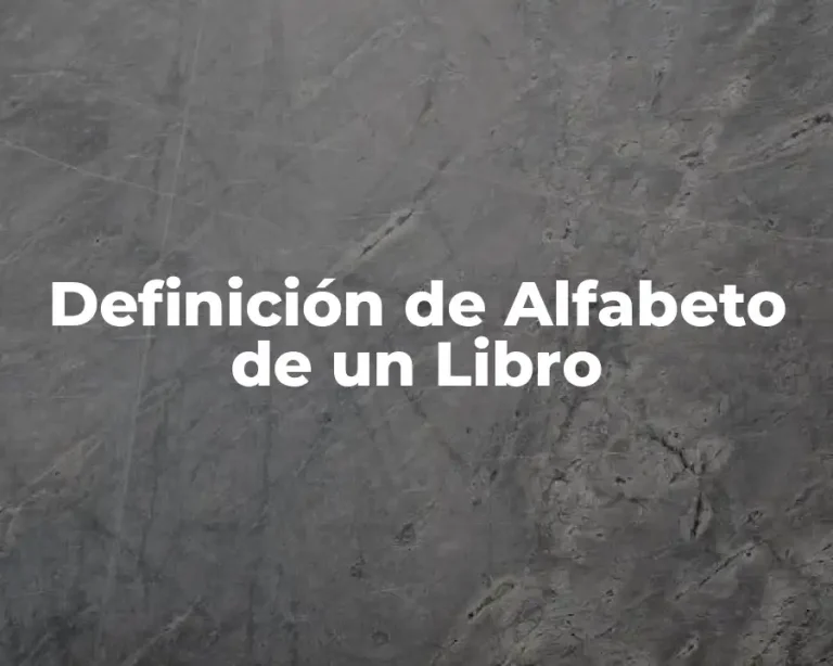 Definición de Alfabeto de un Libro