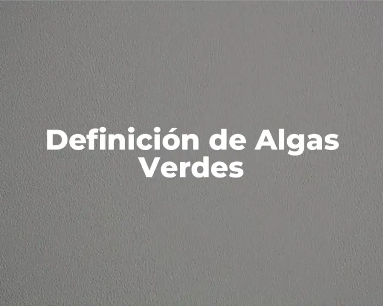 Definición de Algas Verdes