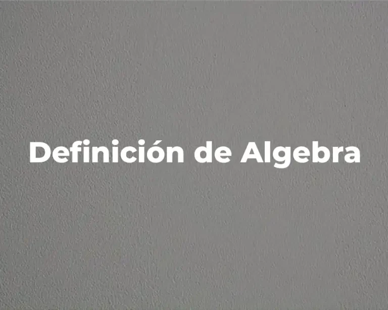 Definición de Algebra