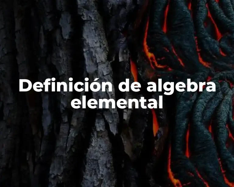 Definición de algebra elemental