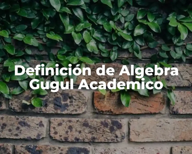 Definición de Algebra Gugul Academico