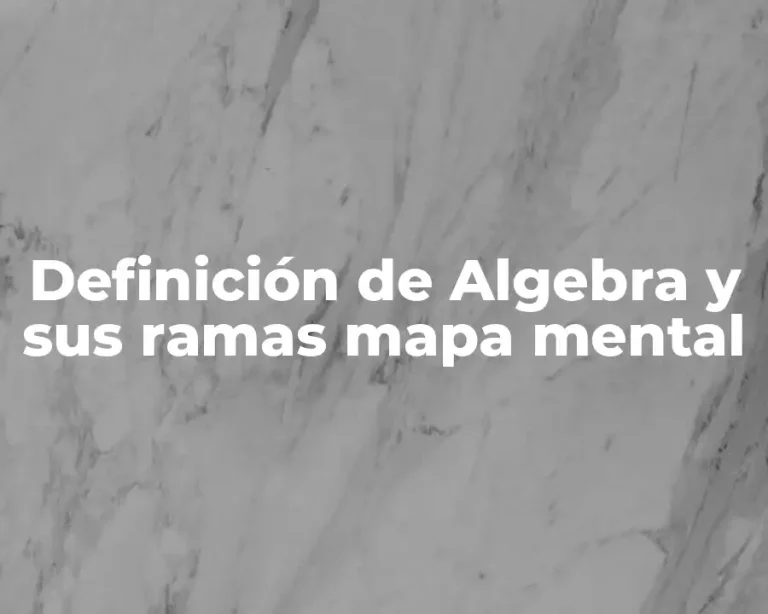 Definición de Algebra y sus ramas mapa mental