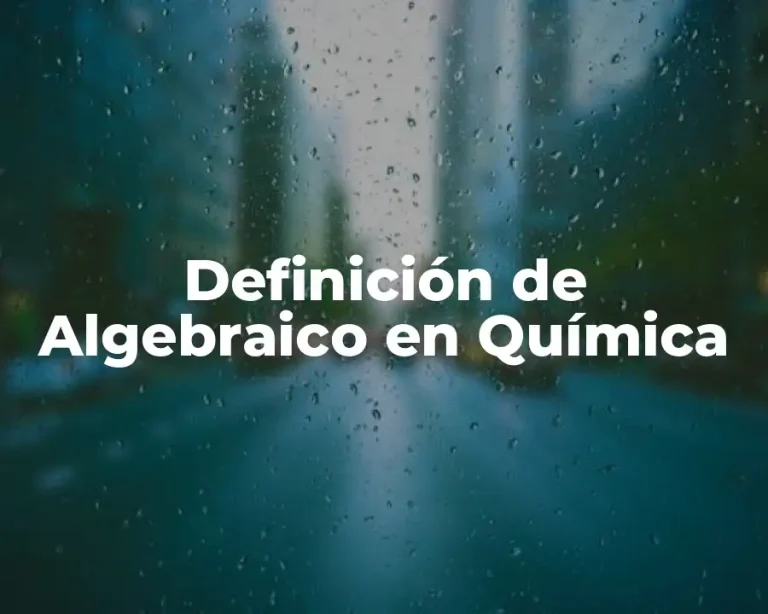 Definición de Algebraico en Química
