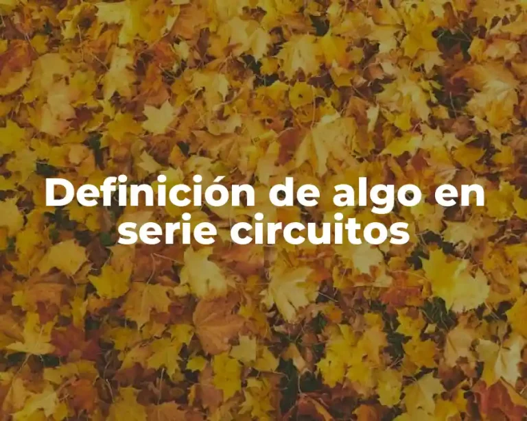 Definición de algo en serie circuitos