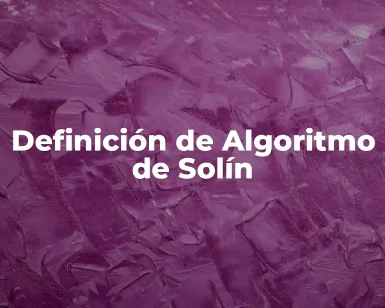 Definición de Algoritmo de Solín