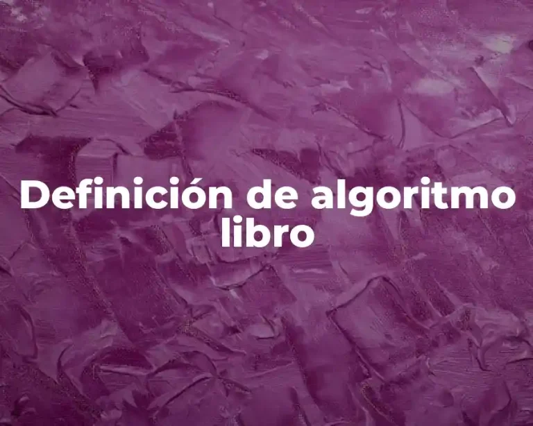 Definición de algoritmo libro