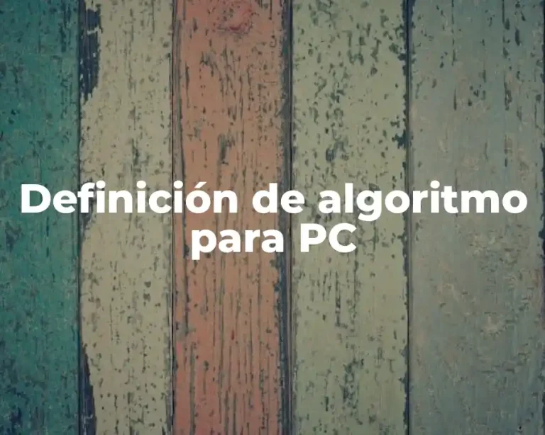 Definición de algoritmo para PC