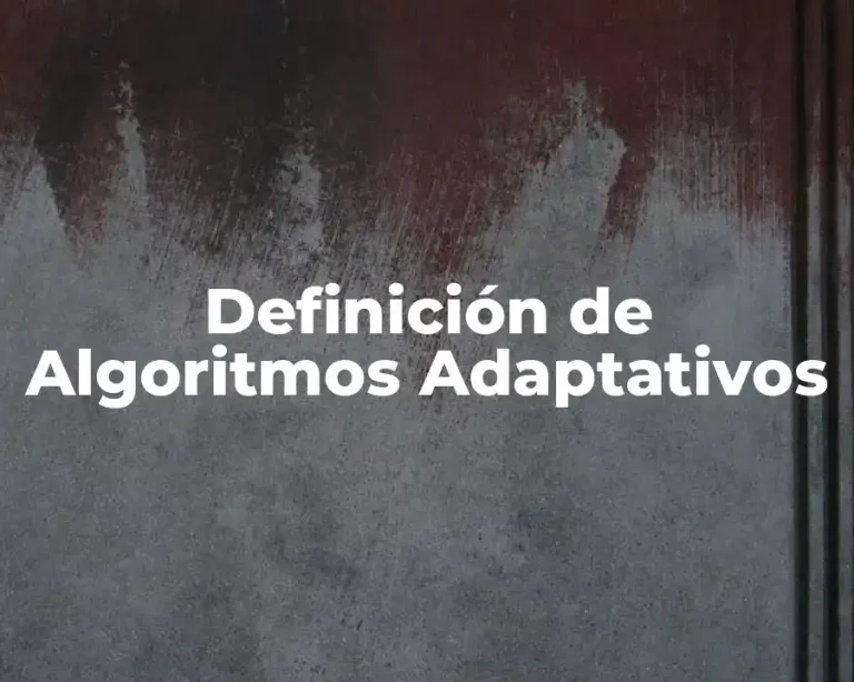 Definición de Algoritmos Adaptativos