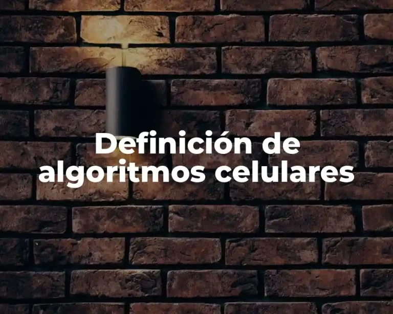 Definición de algoritmos celulares