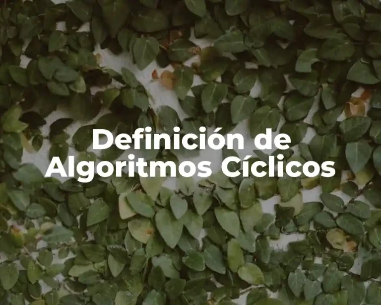 Definición de Algoritmos Cíclicos