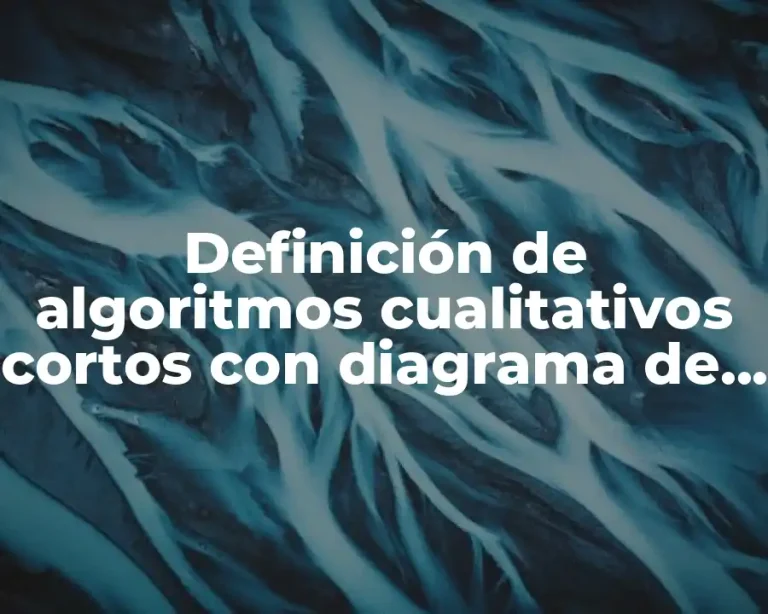 Definición de algoritmos cualitativos cortos con diagrama de flujo