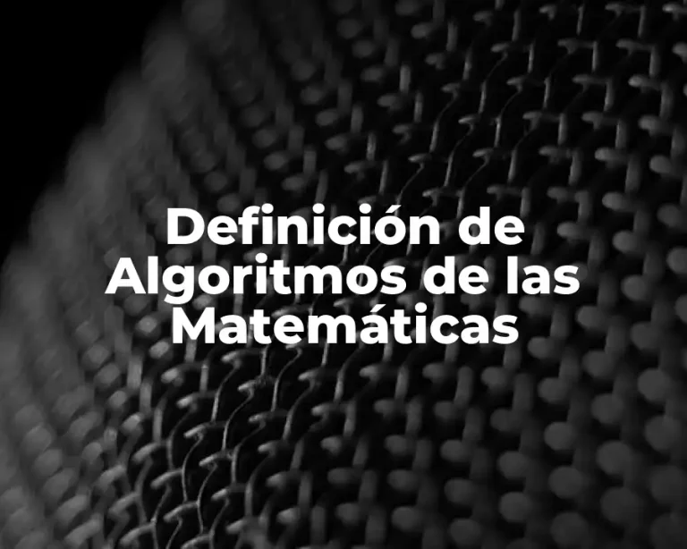 Definición de Algoritmos de las Matemáticas