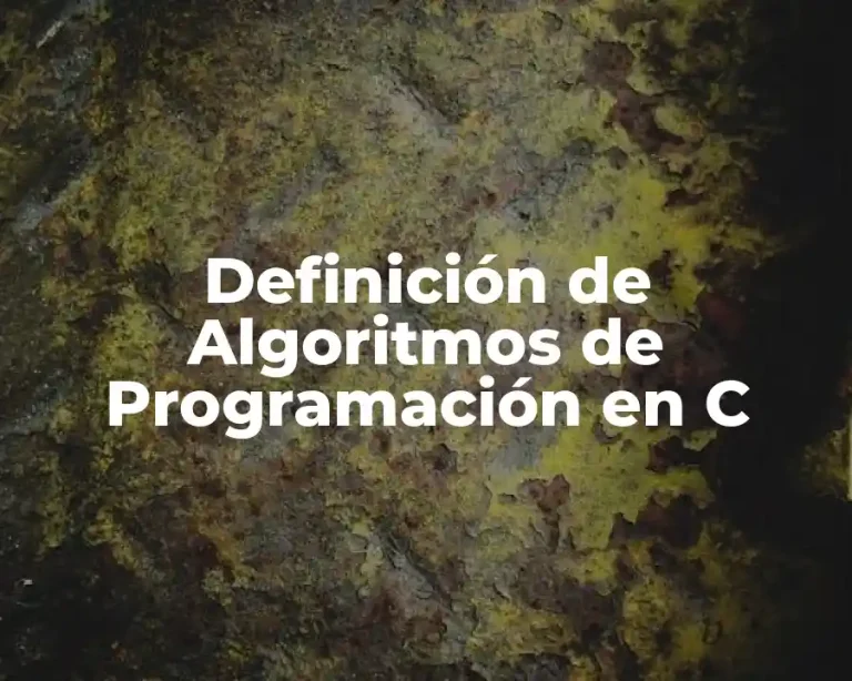 Definición de Algoritmos de Programación en C