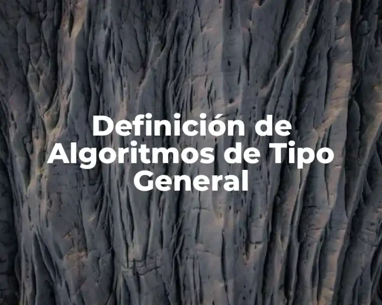 Definición de Algoritmos de Tipo General