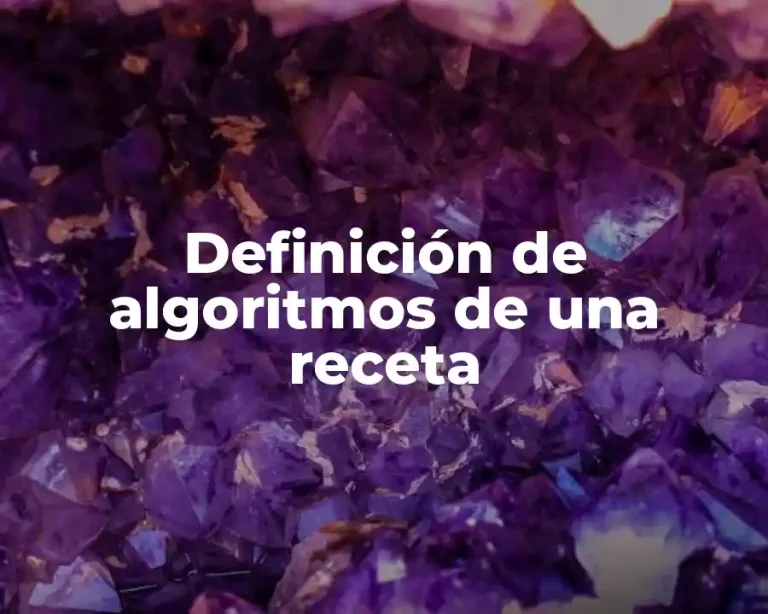 Definición de algoritmos de una receta