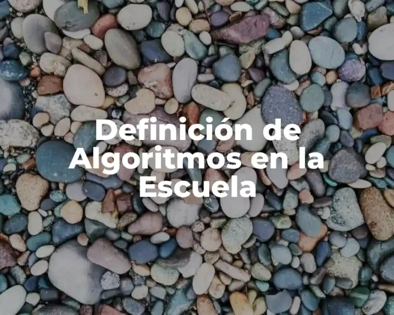 Definición de Algoritmos en la Escuela