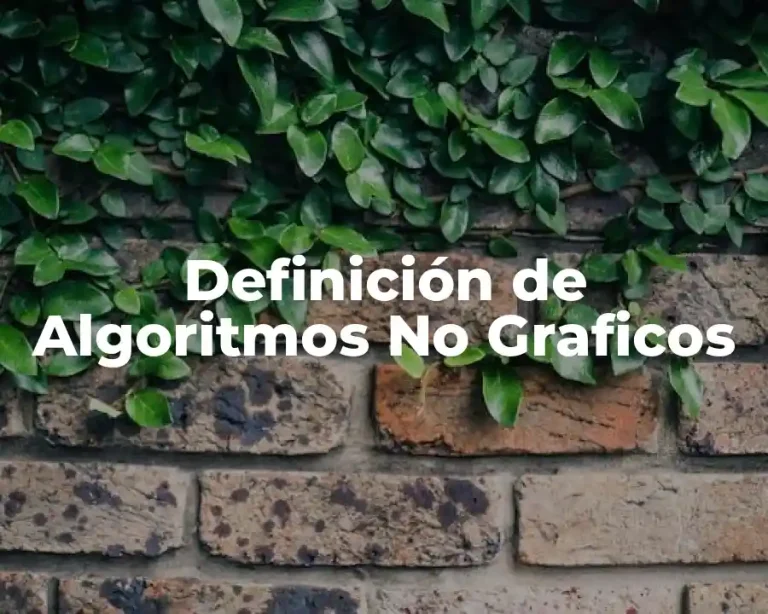 Definición de Algoritmos No Graficos