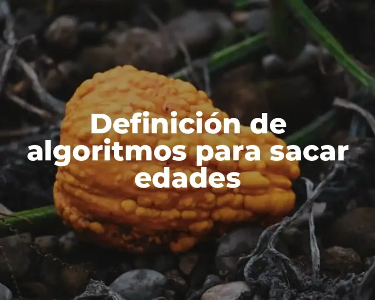 Definición de algoritmos para sacar edades