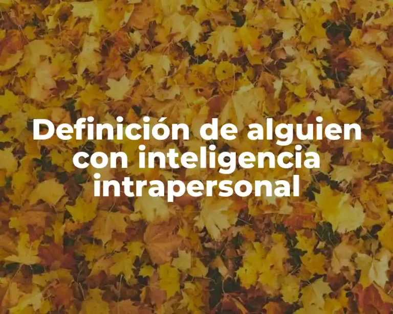 Definición de alguien con inteligencia intrapersonal