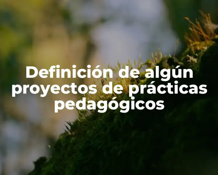 Definición de algún proyectos de prácticas pedagógicos