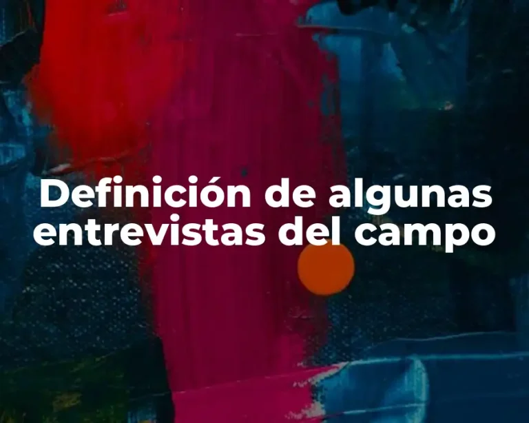 Definición de algunas entrevistas del campo