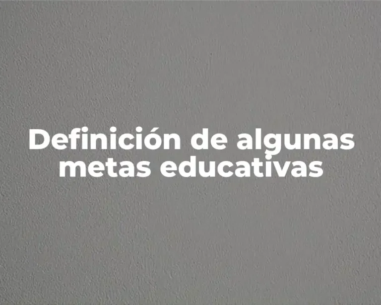 Definición de algunas metas educativas