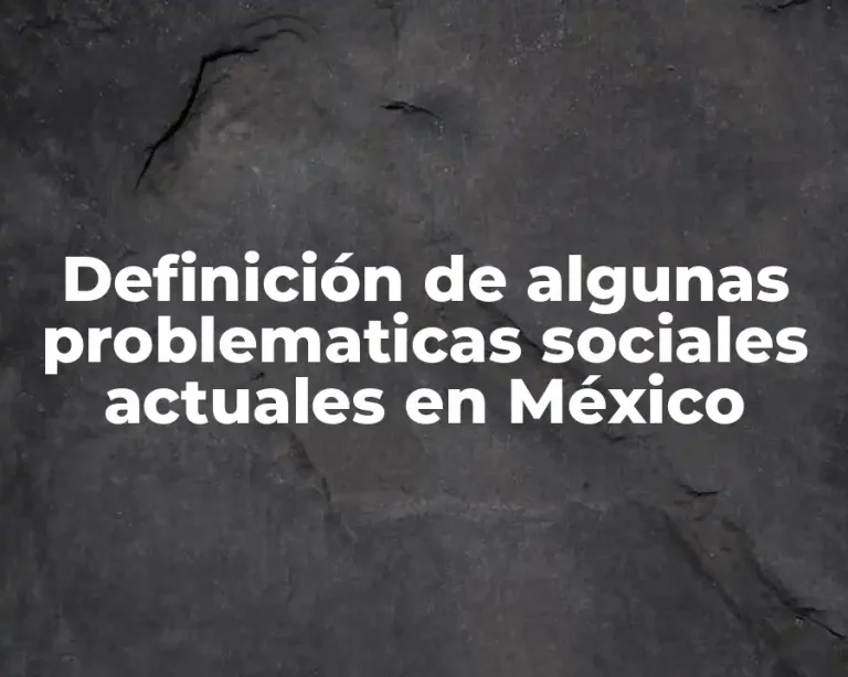 Definición de algunas problematicas sociales actuales en México