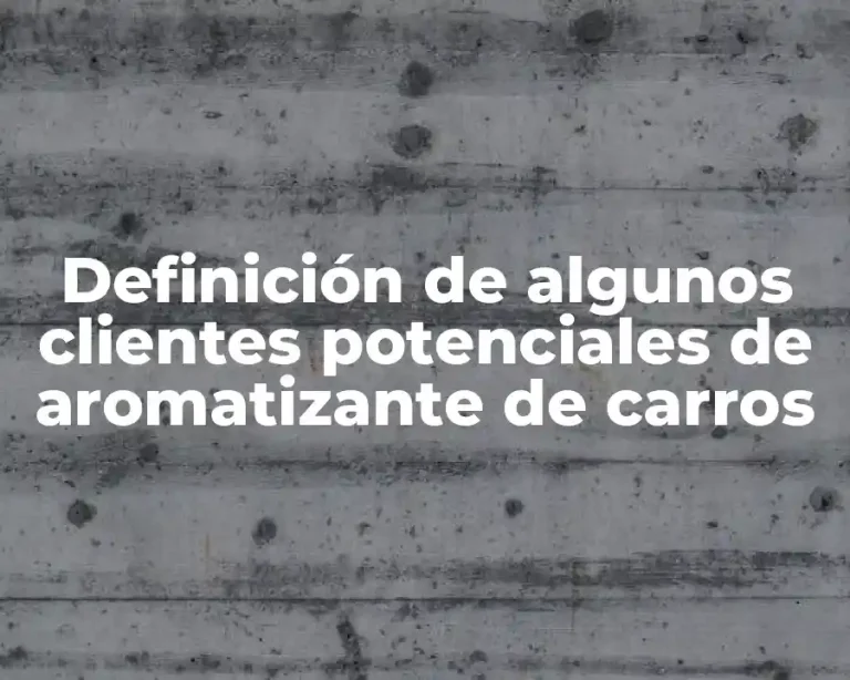 Definición de algunos clientes potenciales de aromatizante de carros