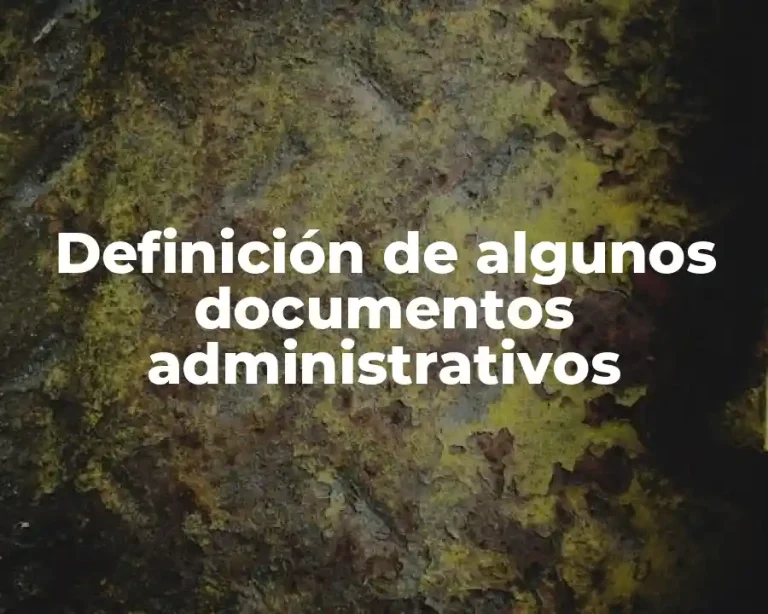 Definición de algunos documentos administrativos