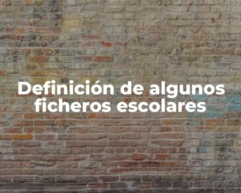 Definición de algunos ficheros escolares