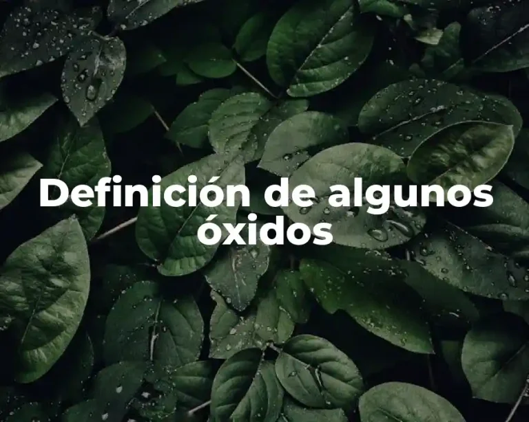 Definición de algunos óxidos