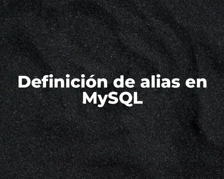 Definición de alias en MySQL