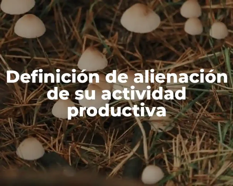 Definición de alienación de su actividad productiva