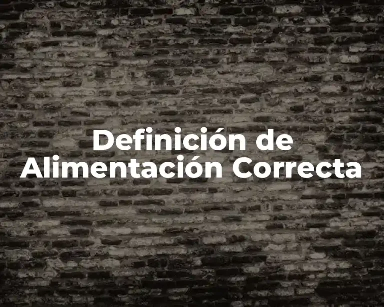 Definición de Alimentación Correcta