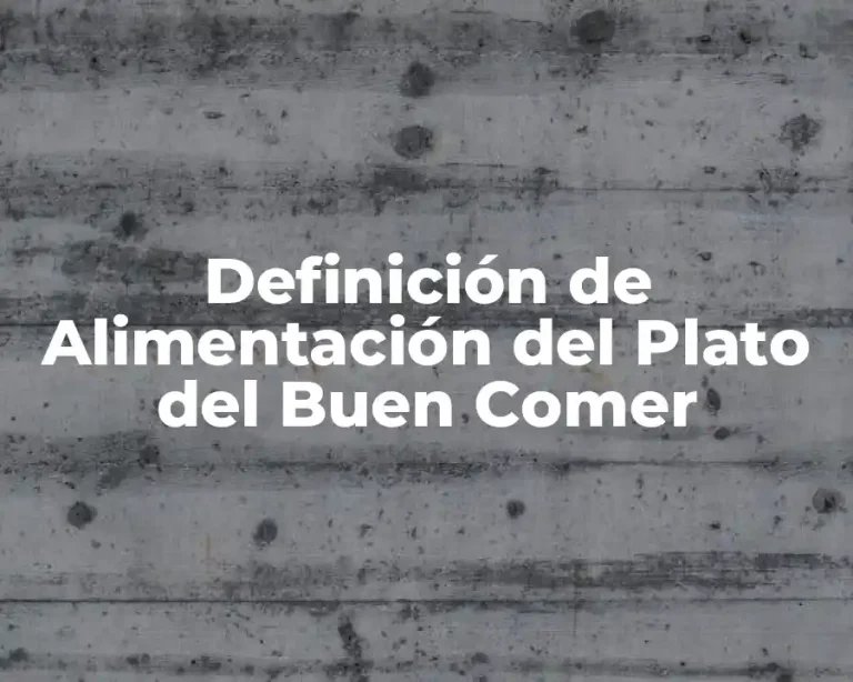Definición de Alimentación del Plato del Buen Comer