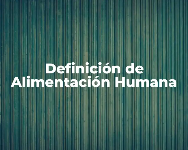 Definición de Alimentación Humana