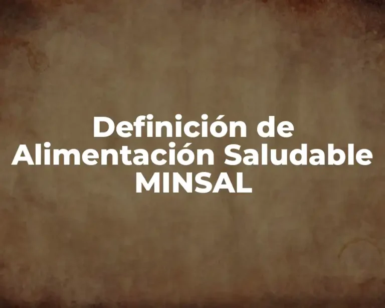 Definición de Alimentación Saludable MINSAL