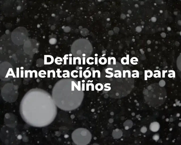 Definición de Alimentación Sana para Niños